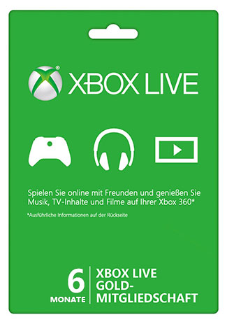 Official Xbox Live 6 month Gold Subscription Card (Xbox 360/Xbox One)