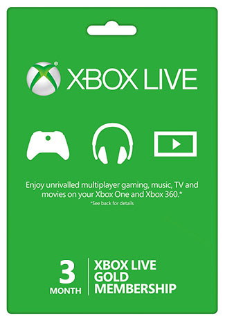 

Xbox Live 3 Month Gold Membership (Xbox One/360/EU)